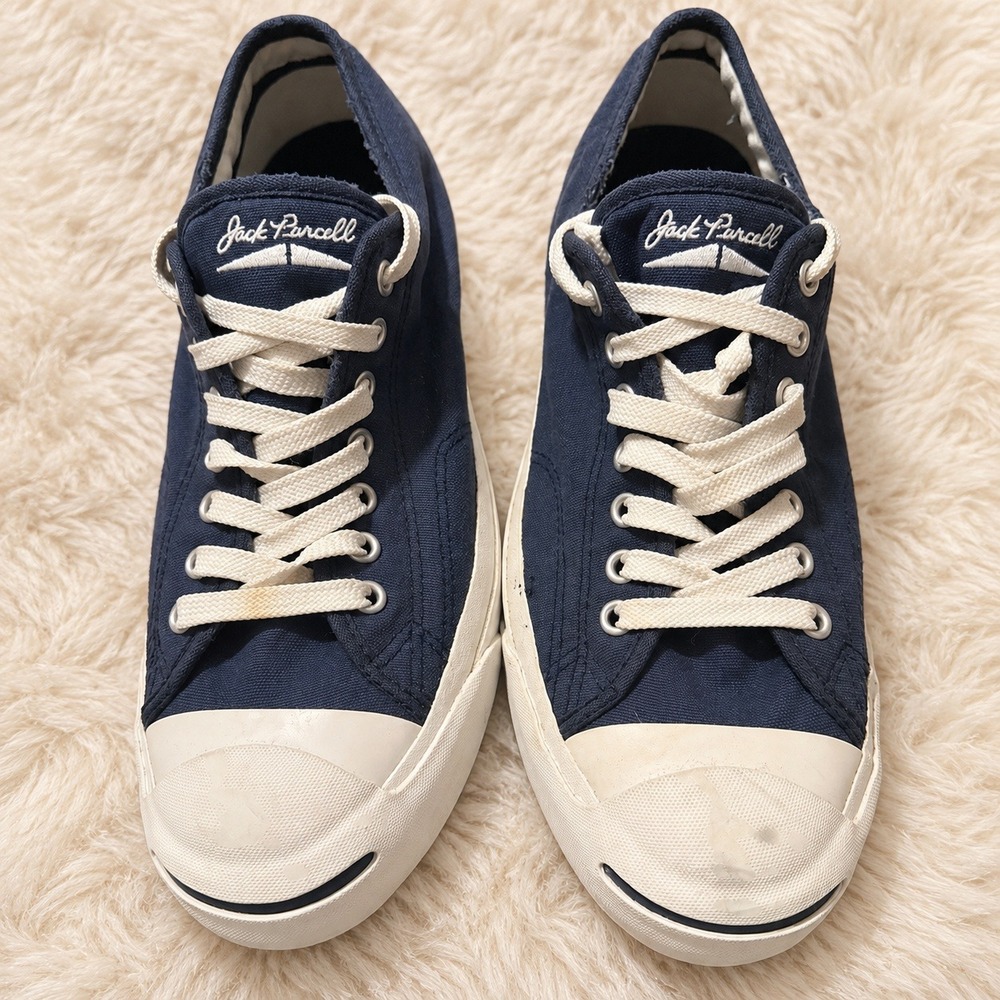 Converse Jack Purcell Low Top Sneakers Navy Canvas Mens 9 Preppy Ivy Old Money